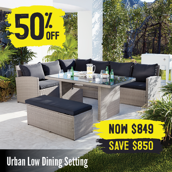 Now $849 Save $850 Urban Low Dining Setting | Shop Now
